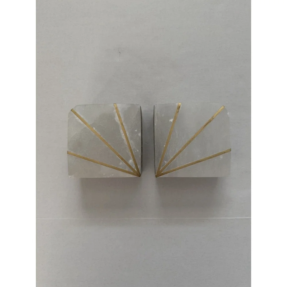 West Elm Alabaster Book Ends Gold